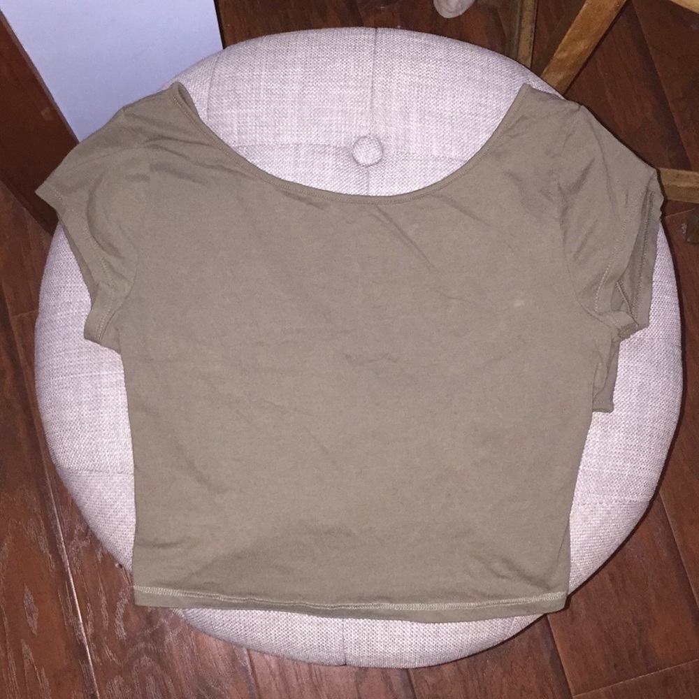 Army green crop top w/ crossover in the back